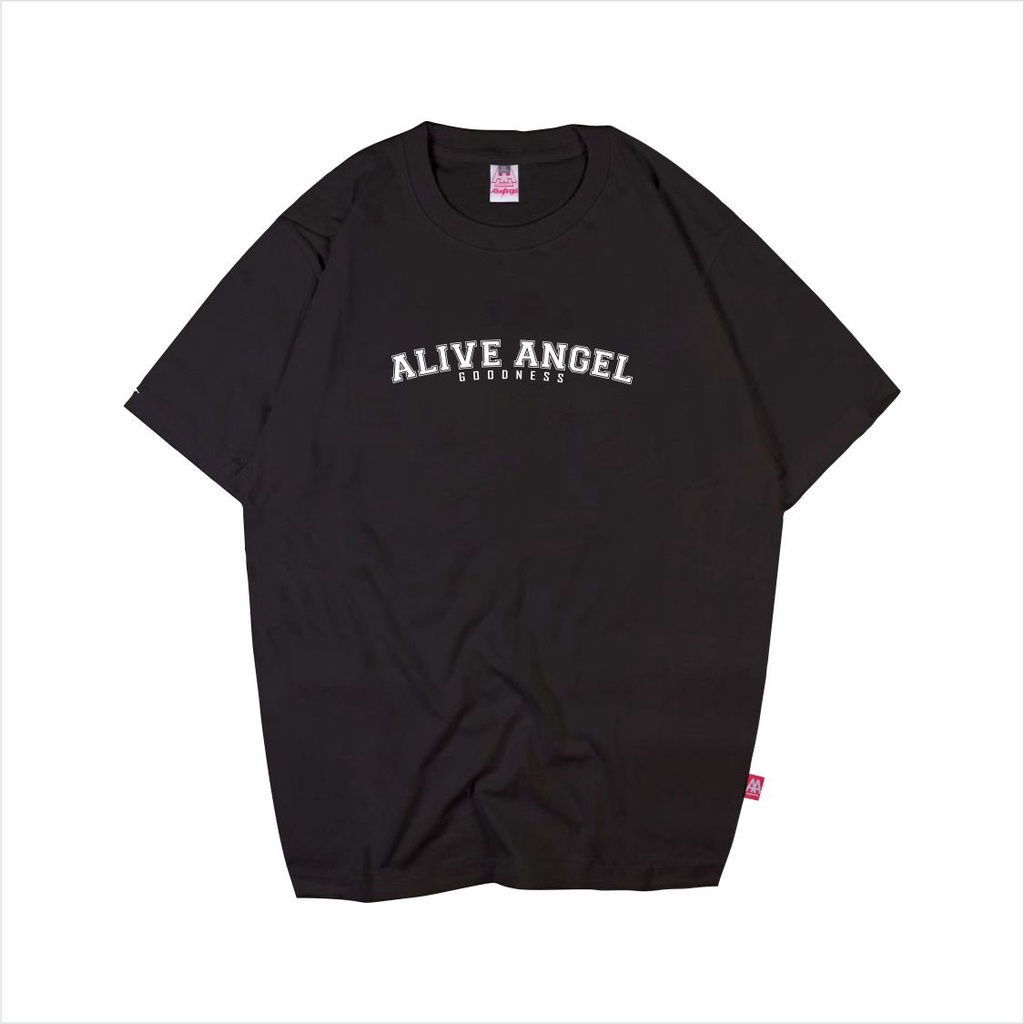 FONT BASE BALL - ALIVE ANGEL - T-SHIRT DISTRO PRIA - KAOS HITAM SIMPEL - STREETWEAR DVSN - SAVAGE - 