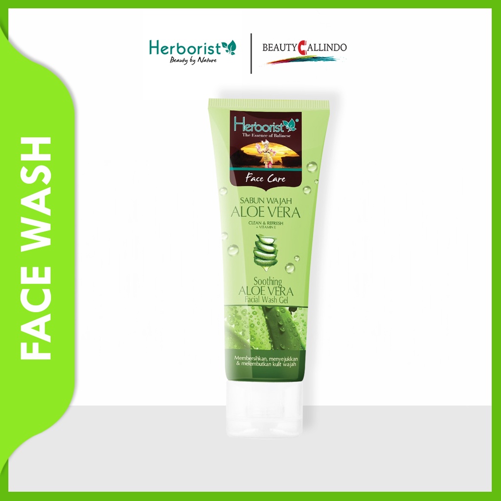 Herborist Aloe Vera Facial Wash Gel Sabun Pembersih Wajah 80gr