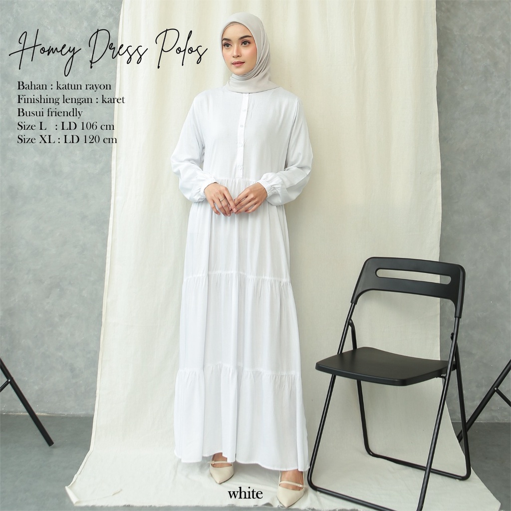 Gamis Dewasa Homey Dress Polos By Dianhijab.id - Bahan Rayon Viscose Premium Gamis Dewasa Luxury Gamis Pengajian Adem Nyaman Dipakai - Bisa COD