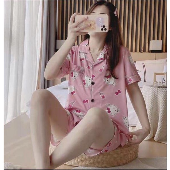 pakaian wanita / baju tidur / piyama /daster / hotpans dewasa kerah / baju tidur wanita dewasa import