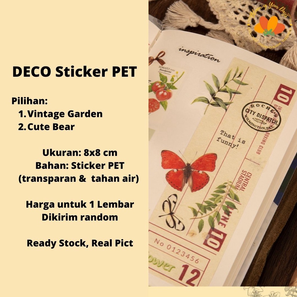 Stiker PET Retro Kreatif DIY Untuk Kotak Hadiah scrapbook Motif Kartun Lucu Untuk Dekorasi Scrapbook / Jurnal / Stationery Kantor diy