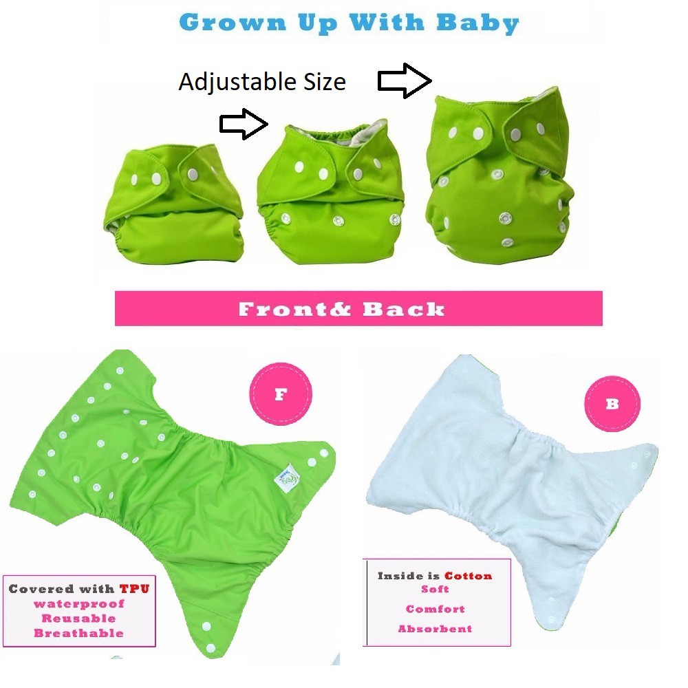 Popok Kain Bayi Klodi ( Baby Cloth Reusable Diaper / Clody Washable Insert Pad / Cuci Clodi Anak )