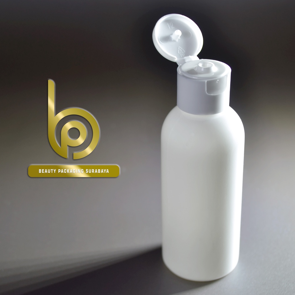 Botol Plastik PET 60ml BR Putih Tutup Fliptop