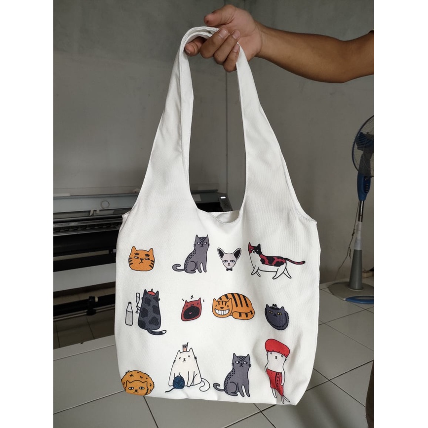 SANSURBAGS Tote Bag Kanvas NJS Tote Bag Big - Tote Bag Wanita Bisa Bayar Ditempat (COD)