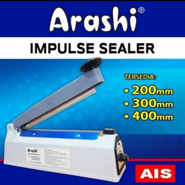 Mesin pres plastik 20cm/impul Sealer 20cm/Impul Sealer 20Cm Arashi.