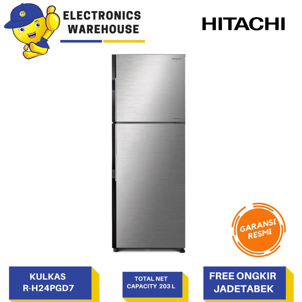 Hitachi Kulkas 2 Pintu 203 L Rh 24pgd7 Rh24pgd7 Rh24pgd7bsl R