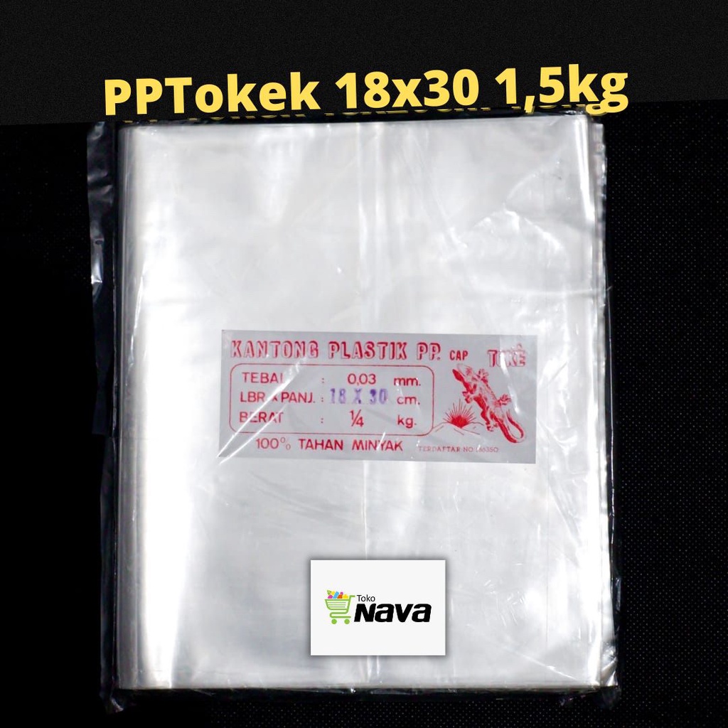 Kantong Plastik Bening PP Cap Toke 18x30 cm 1,5 kg Tebal 0.03 mm