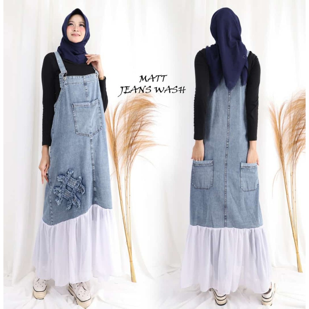 BN / Overall Jeans Wash / Overall Dress Panjang