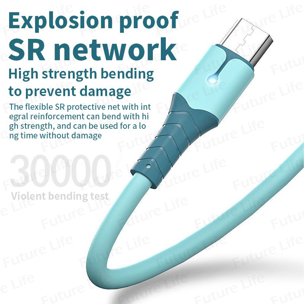 Kabel Data / Charger 5A Fast Charging Bahan Silikon Lembut Panjang 0.25m / 1m / 2m Untuk Apple / Android