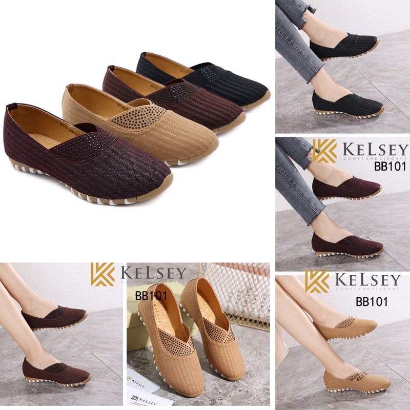 (GRATIS ALAS KAKI) NICOLE SEPATU FLAT SHOES WANITA KELSEY BB101 SANDAL WANITA FLAT SHOES IMPORT SEPATU SLIP ON WANITA