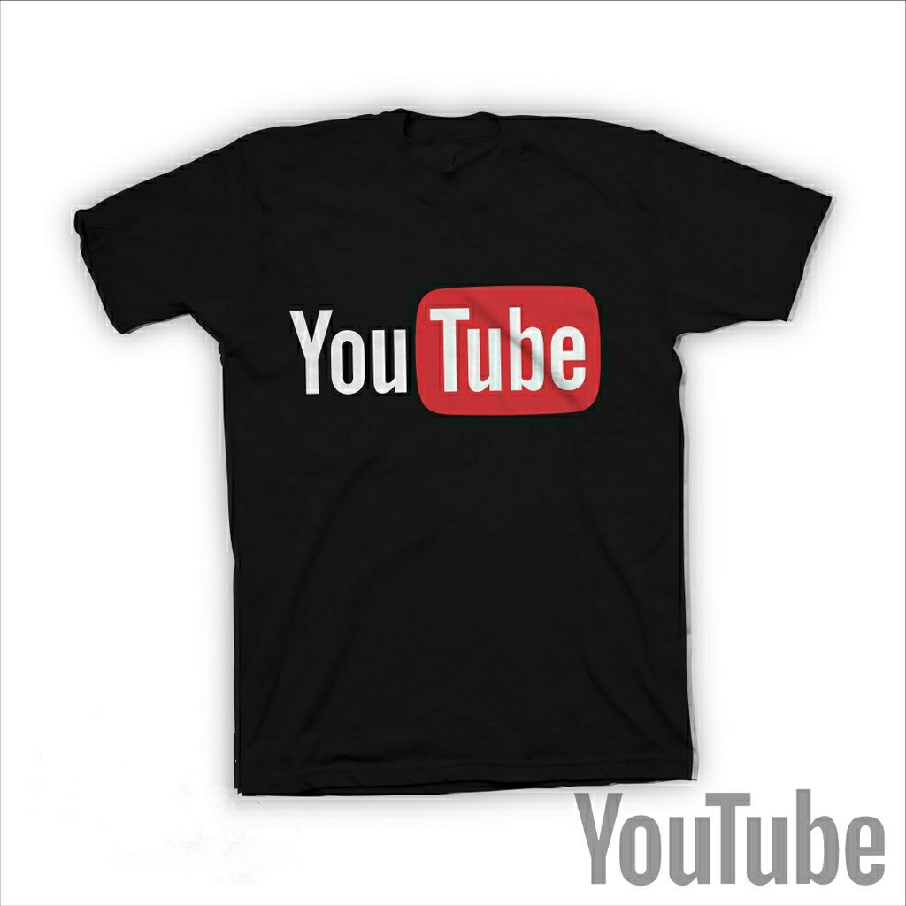 KAOS DISTRO YOUTUBE LOGO TERLARIS / ATASAN KEREN / BAJU PRIA WANITA MURAH