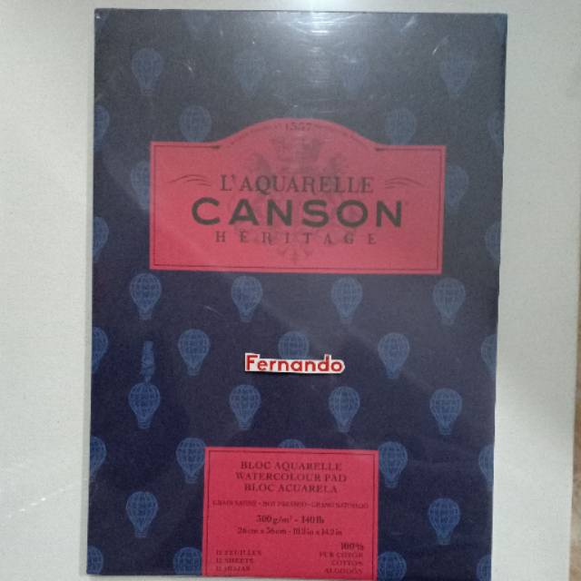 

Canson L' AQUARELLE HERITAGE 12 Sheet 26X36cm/10.2x14.2in 300 g/m2