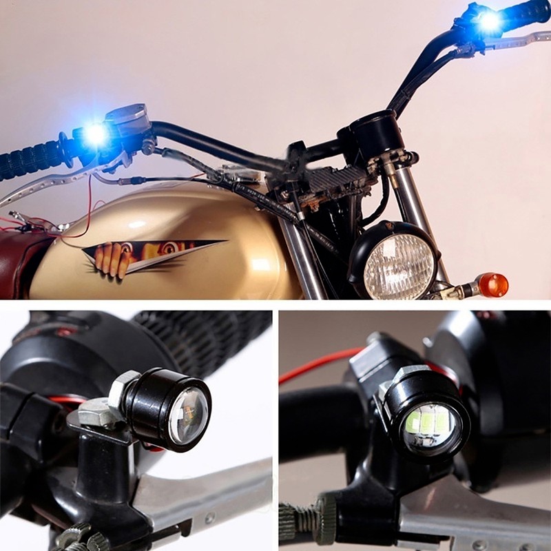 [2pcs Eagle Eye Lights For Motorcycle LED Signal Lamp][12V Warning Brake Strobe Flash Light Muticolour Hawkeye Spotlight]