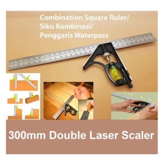

Siku Try Square Combination Penggaris Siku Tukang Kombinasi Water Pass