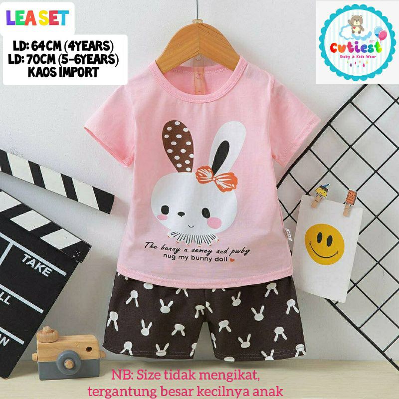 Kaos Anak Wanita Import Lea Set