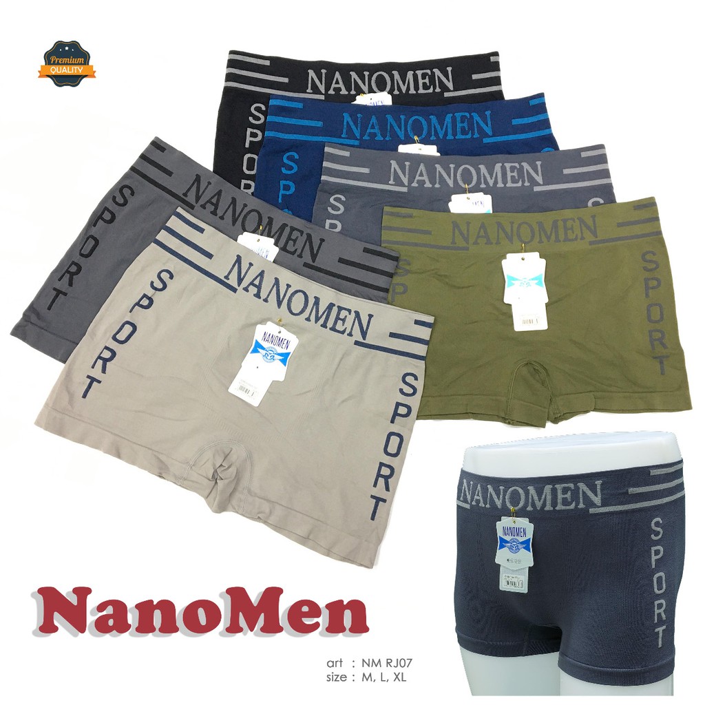 NANOMEN | Celana Dalam Boxer Pria / BAHAN RAJUT SEAMLESS / LEMBUT DAN ADEM / art NM RJ07