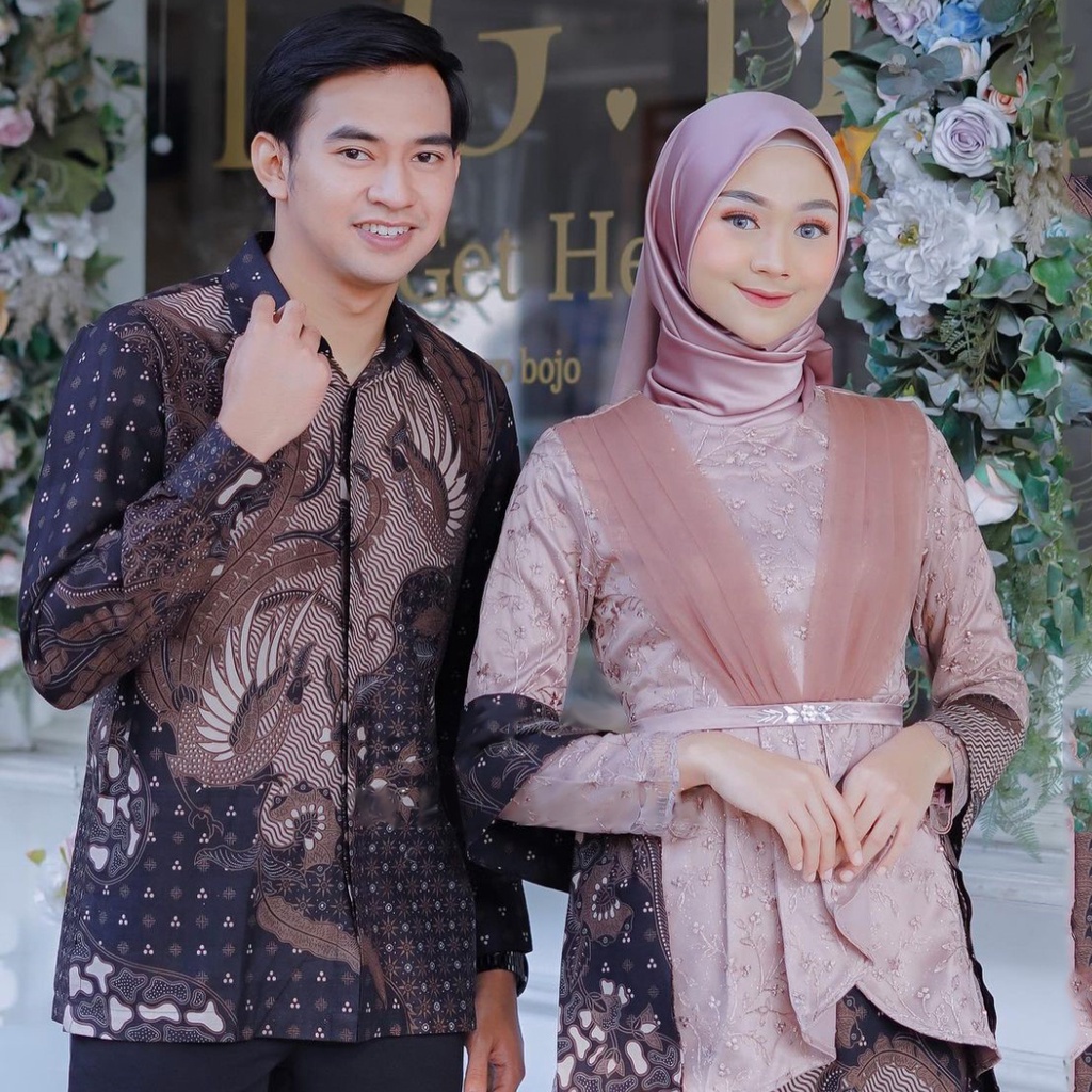 PRODUK TERBARU - Kebaya Couple Brokat Modern || Maura Couple - Sania Ruffle Batik Couple Ndoro jowi DNT Garansi Termurah Shopee / kebaya lamaran / Baju kebaya Batik Kondangan kebaya Wisuda