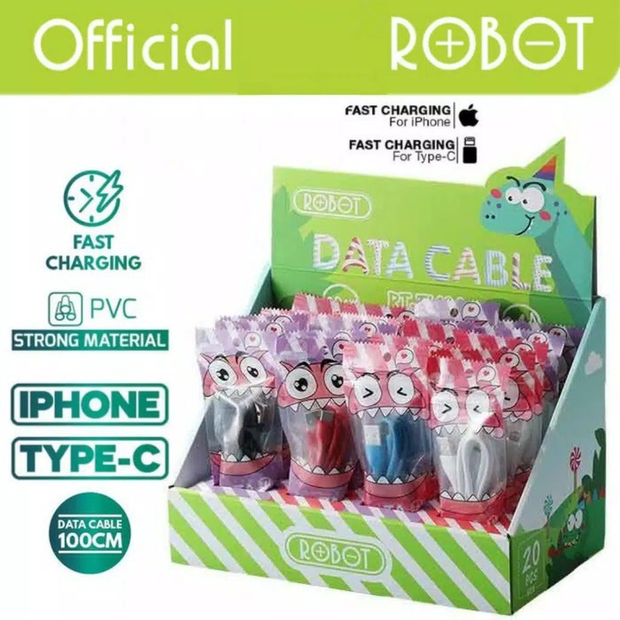 Robot RT-TL100 2.4A Cable Data USB-C and Lightning (20 Pcs) , RT-CD100 Micro isi 40