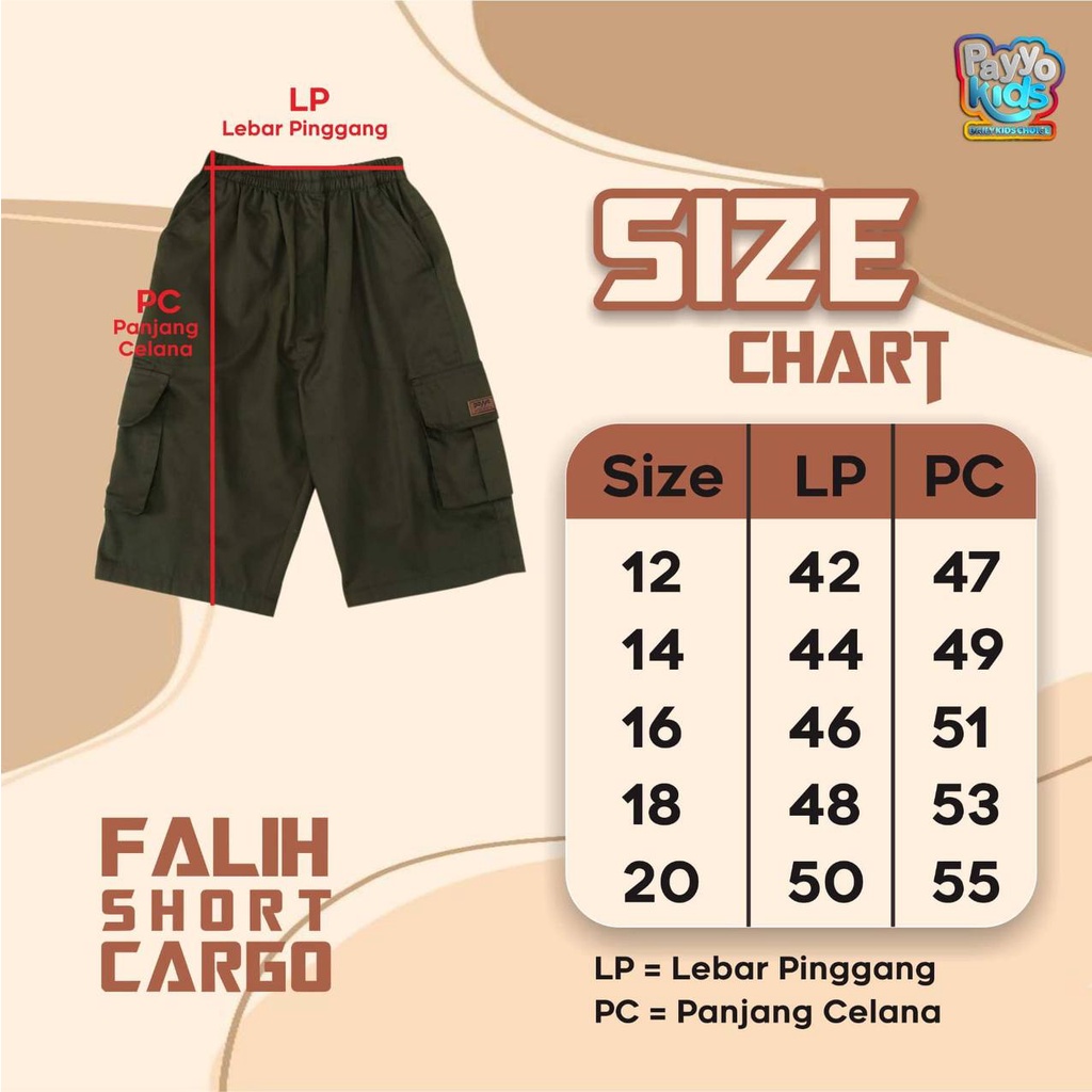 Celana Cowok Falih Cargo Shortpant By Payyo