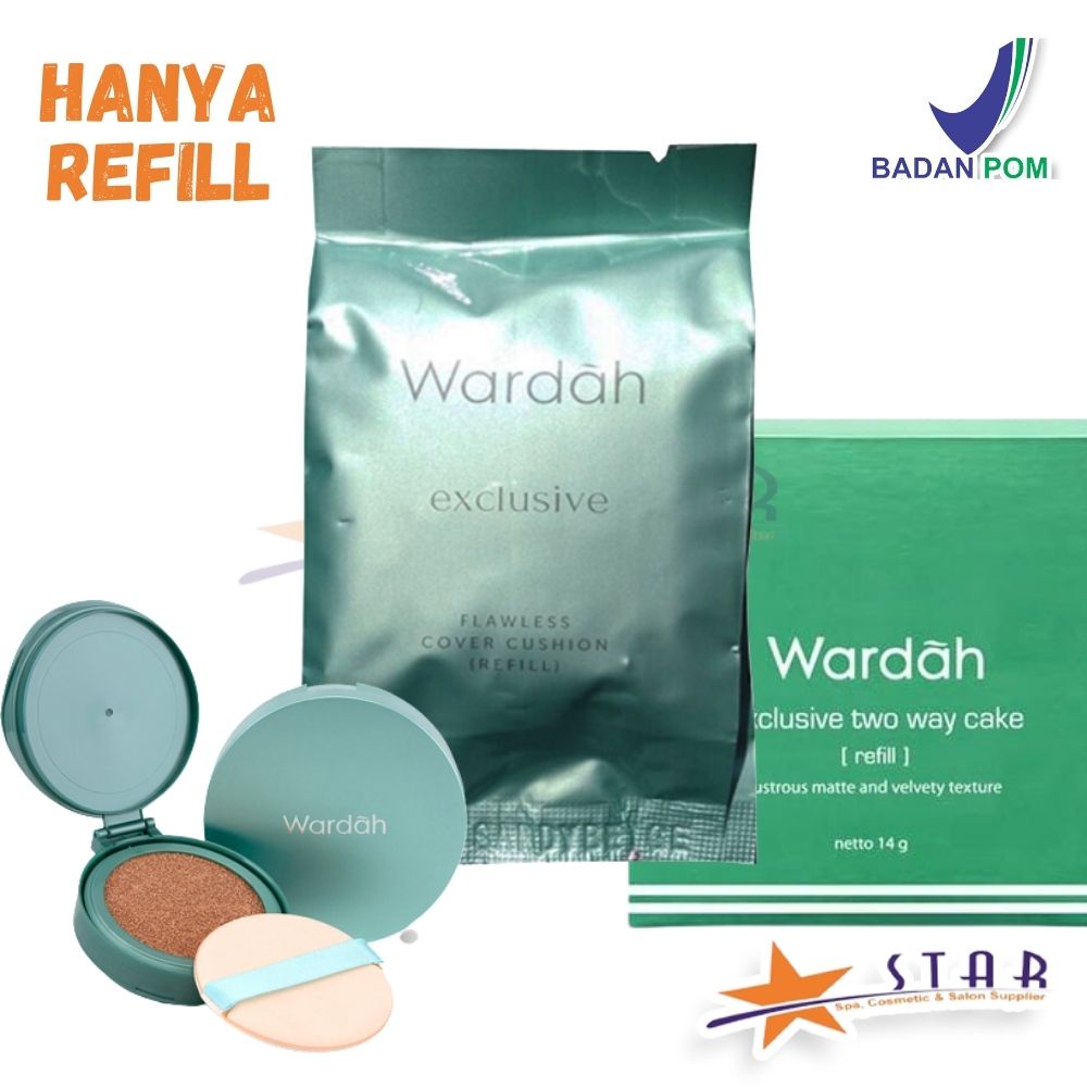 Wardah REFILL Exclusive Flawless Cover Cushion | Alas Bedak/Foundation/BB CC DD Cream/Liquid