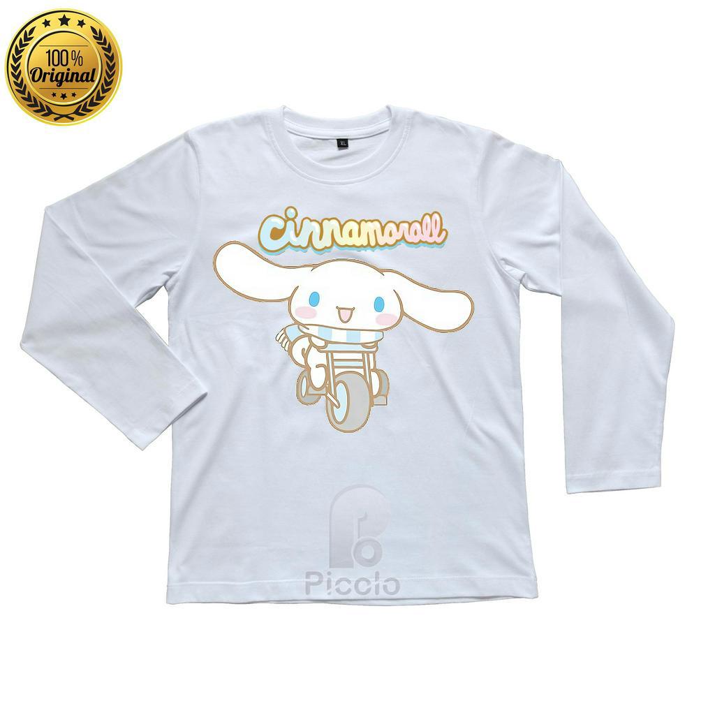 (FREE NAMA) BAJU KAOS ATASAN LENGAN PANJANG ANAK MOTIF KARAKTER SANRIO CINAMOROL Bahan COTTUN