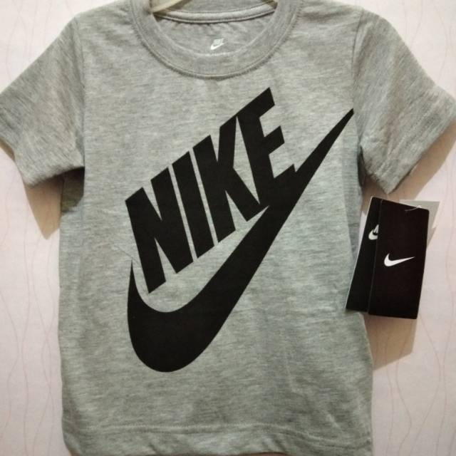Original 100 % Kaos Anak Nike Tee Grey-Black