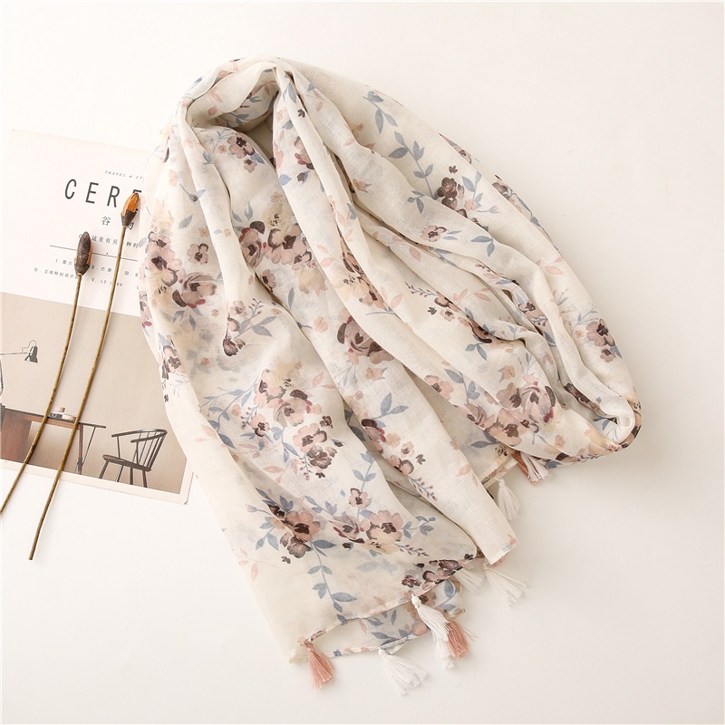 ITSFRIDAY Lily Scarf - Premium Pashmina Shawl Selendang Syal Pasmina Hijab Import Motif Flower