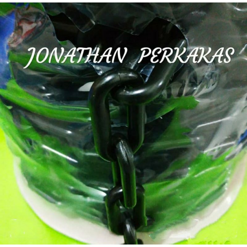 NEW rantai plastik warna hitam 8mm/rantai talang plastik 8mm hitam/rantai hitam 8mm