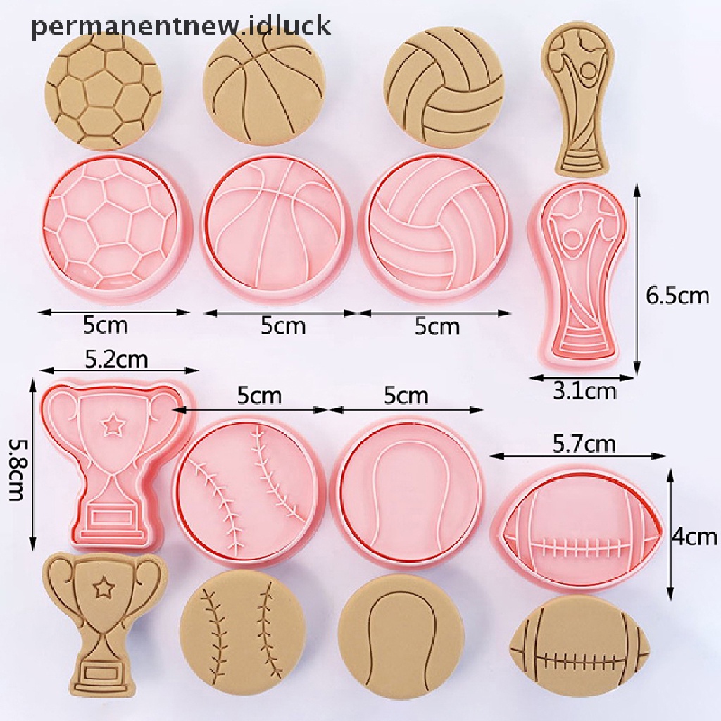 8 Pcs / Set Cetakan Pemotong Kue Bentuk Piala Sepak Bola