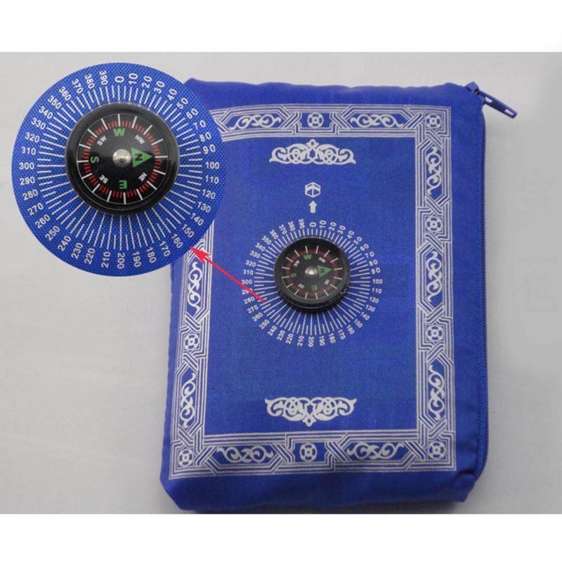 0Sajadah Lipat Sajadah Travel Kompas Kiblat Pocket Prayer Mat With