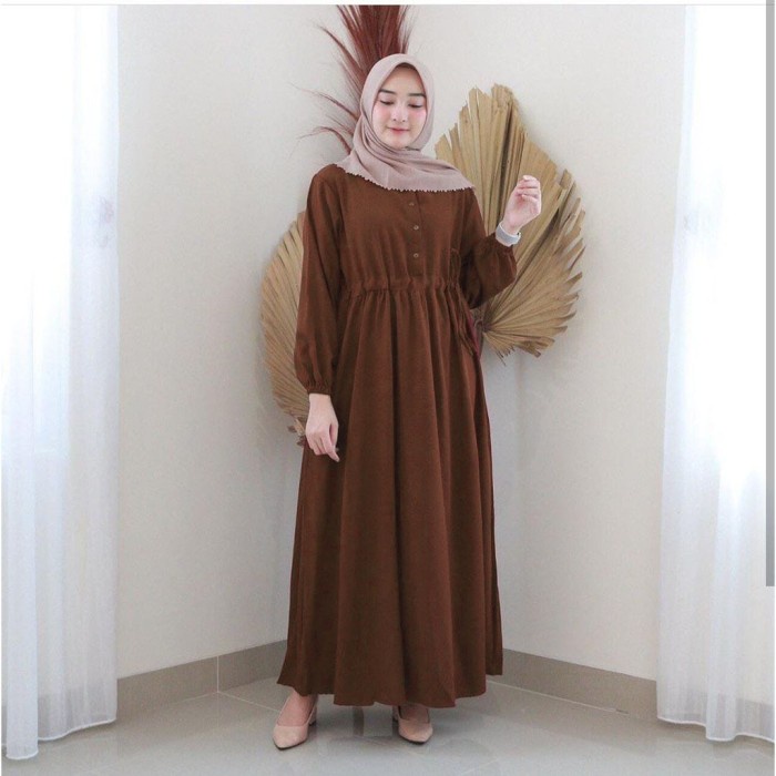 Gamis Gamis Petra Rempel Wanita COD - Coklat Tua (F7J4) Gamis brukat Gamis dewasa Gamis dewasa kekin