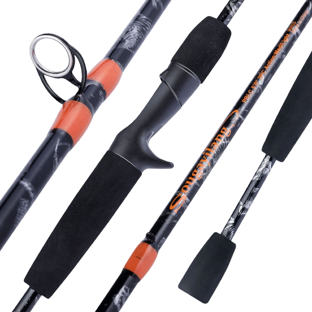 Sougayilang Ultralight Spinning/Casting 1.5m Fishing Rod Saltwater Pole 2 Section Fishing Tackle Memancing Pancing-Casting Rod