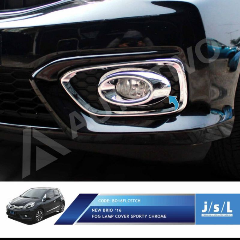 cover foglamp new Brio sporty chrome jsl