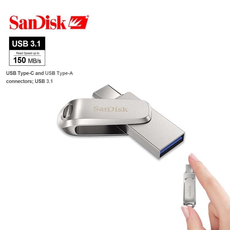 Sandisk Ultra Dual Drive Luxe USB Type C 3.1 - 32GB/64GB/128GB/256GB