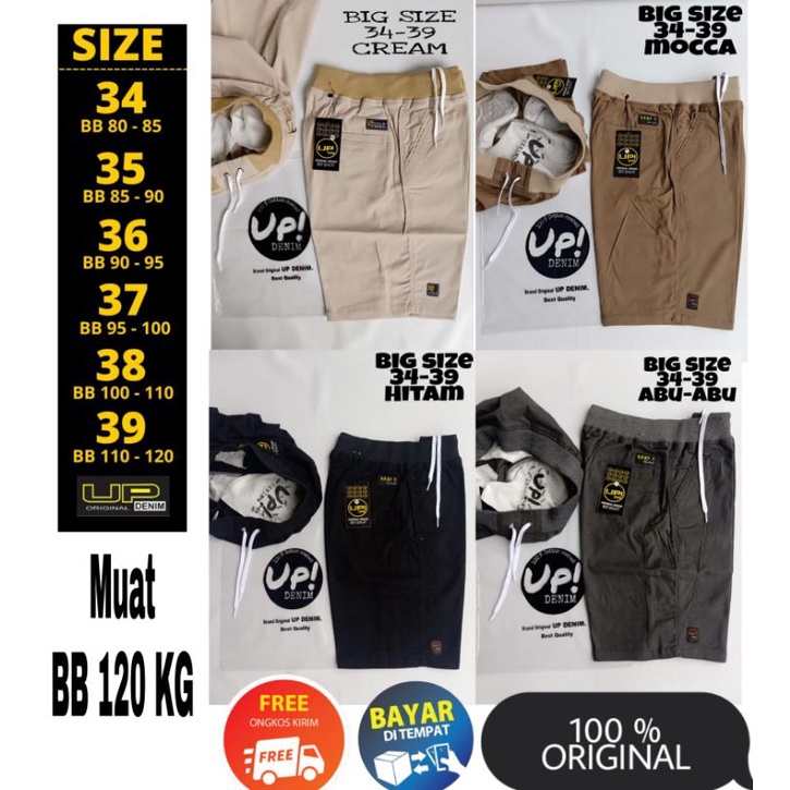 Jual Celana Pendek Jumbo Rib Rip Chino Chinos Pria Cowok Original Up ...