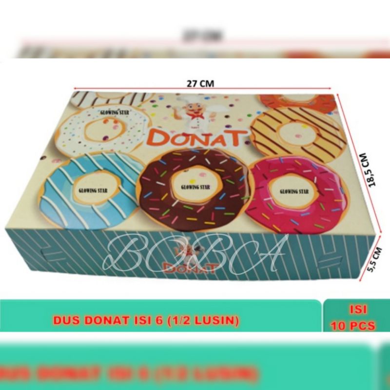 

( isi 10 Pcs ) Dus Donat kotak Donat Box Donat Uk 27 x 18.5 Desain keren