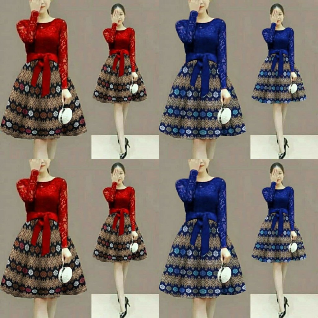 NR14 Dress Anak Tanggung Marry Batik 14-17THN / HD / Mini Dress Anak Remaja Edisi Natal / Christmas