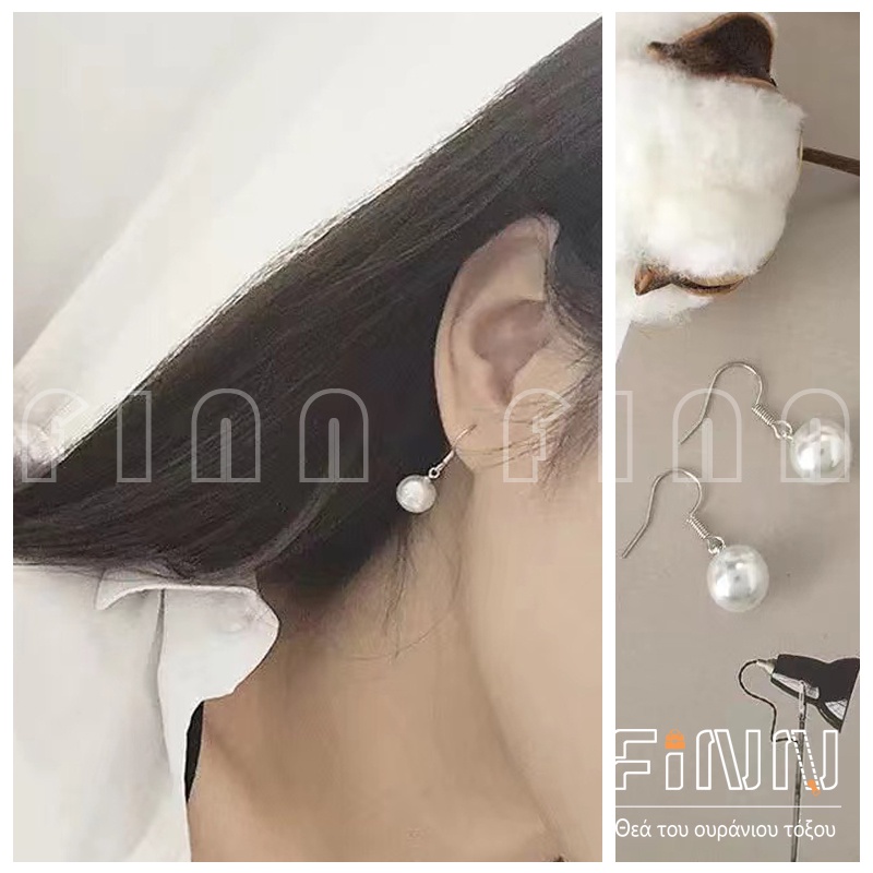 Anting Hook Wanita Mutiara Putih Mode Elegan Korean Aksesoris Earrings Fashion