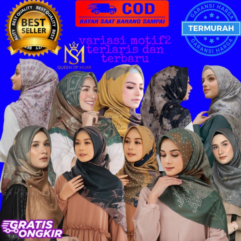 Hijab Segi Empat Terbaru Jilbab Voal Motif Premium Kerudung Square 2020 Lasercut