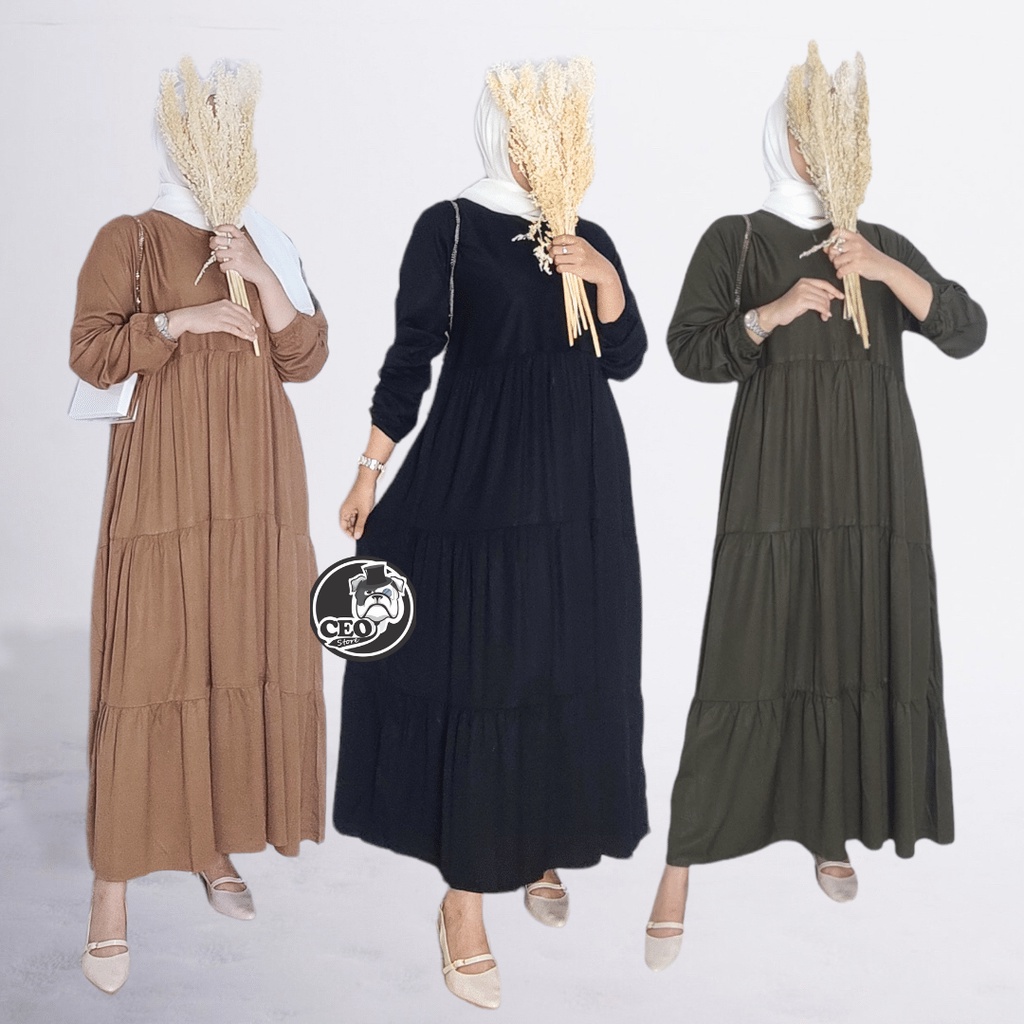 AUFA MIDI DRESS // GAMIS SUSUN BUSUI FRIENDLY / MIDI DRESS RAYON / GAMIS BUSUI / GAMIS SUSUN PREMIUM / DRESS WANITA MUSLIM / GAMIS