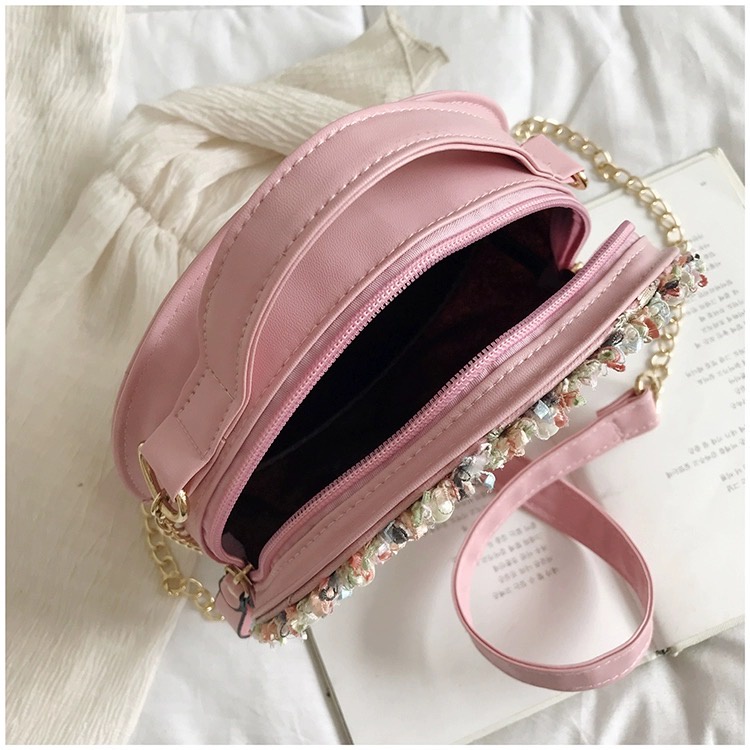 Tas Selempang Bulat Model Lace High Quality - Tas Fashion Korea Import Terbaru Kekinian TB03