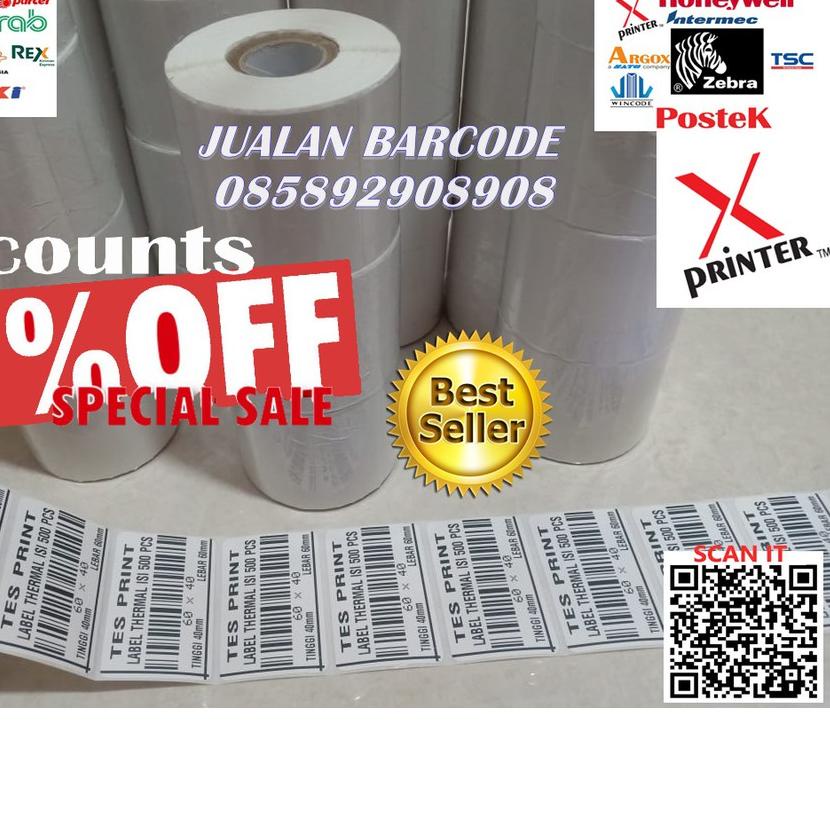 

Paling⭐Bagus!⭐ Xprinter LABEL THERMAL 60x40 | 60 X 40 | 60mm X 40mm | 6cm x 4cm 500 PCS ..