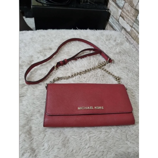 Preloved MICHAEL KORS JETSET LONG WALLET ON CHAIN