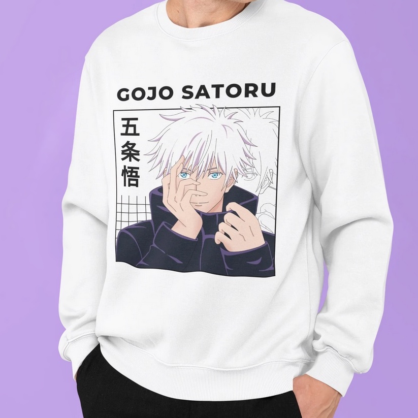 Crewneck Gojo Satoru Classic Anime Manga Jujutsu Kaisen Premium Unisex