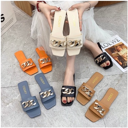 sandal santaicewek murah kekinian sandal karet korea import 555 sandal rantai