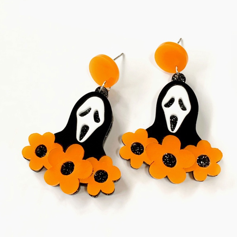 Anting Menjuntai Desain Kartun Hantu Halloween