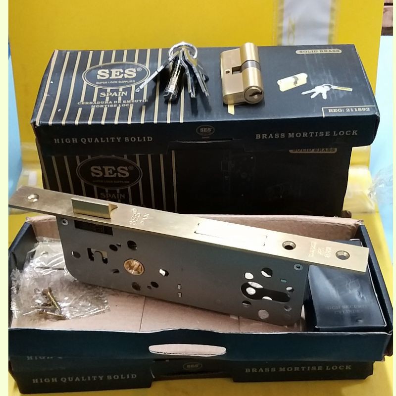 KUNCI PINTU RUMAH/PINTU KAMAR/BODY LIDAH/LOCK CASE SES SB GOLD