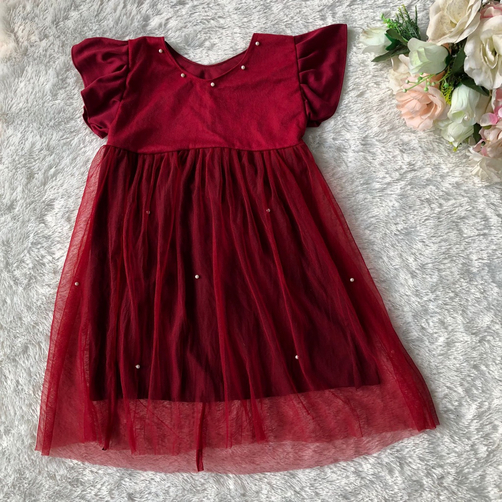 Dress anak perempuan model baru/dress tutu mutiara termurah