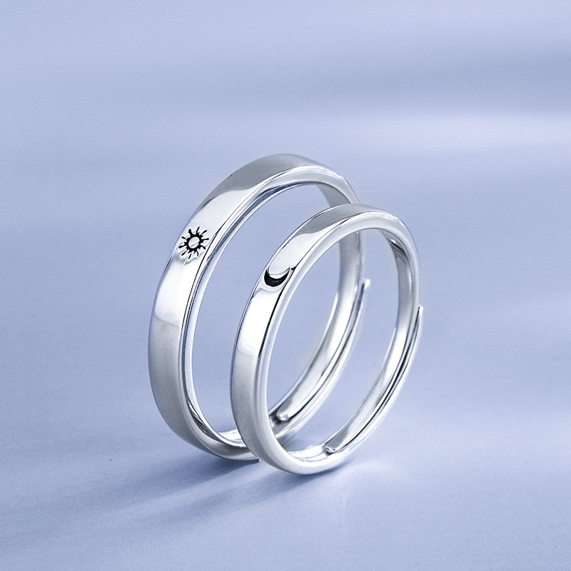 Cincin Couple Simple Bulan &amp; Matahari Adjustable (ukuran bisa disesuaikan) Moon &amp; sun rings Lover's