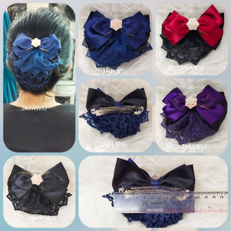 Harnet Pita Motif Jepit Harnet Cepol Rambut Buat Sanggul Instan